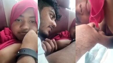 Cute Hijabi Muslim girl’s Boobs Sucked the Car Full Video
